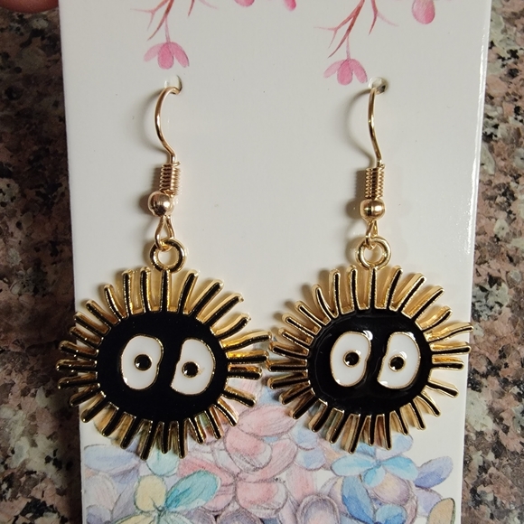 Jewelry - Gold-tone Studio Ghibli Soot Sprite / Susuwatari Design Earrings